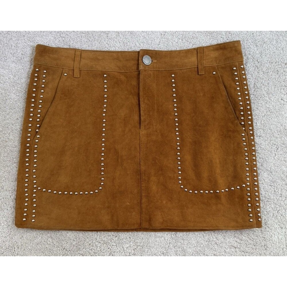 Rebecca Minkoff "Barry" Studded Suede Mini Skirt- Size 6